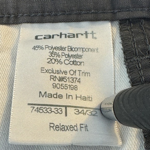 Carhartt Men's Gray Ripstop Relaxed Fit 34x32 - Picture 10 of 13